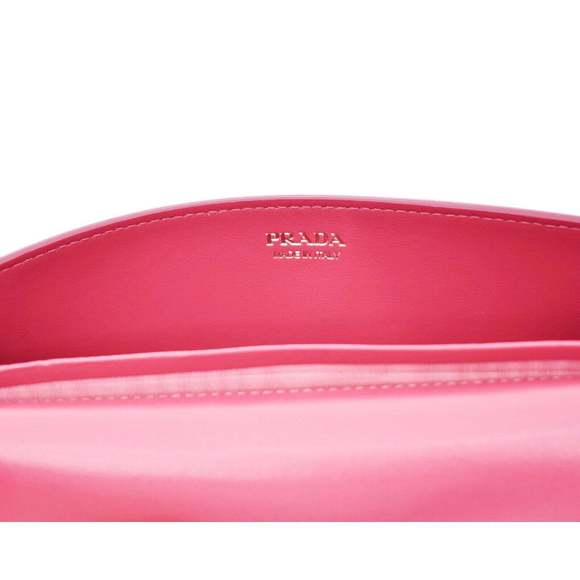 Prada Vitello Move Peonia Pink Leather Small Chain Wallet Crossbody - Picture 9 of 10